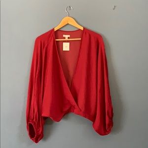 Urban Outfitters Red Long Sleep Top